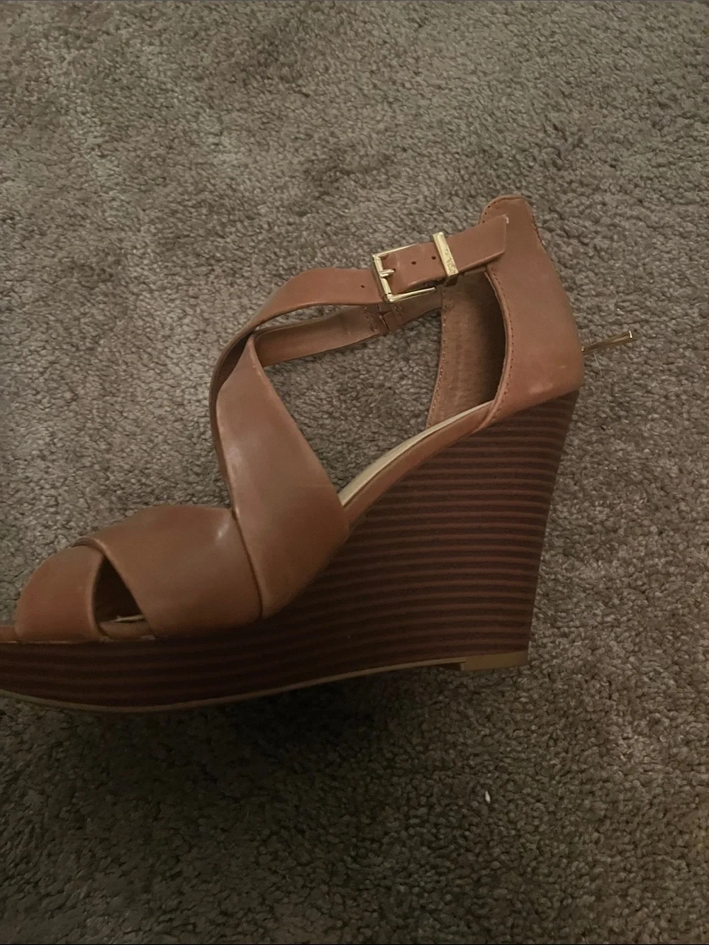 Jessica Simpson Tan Crisscross Heeled Sandals